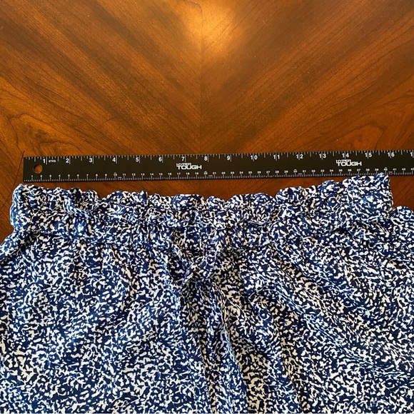 Madewell Drapey Pull-On Shorts Large Blue White Bengali Blockprint L - Picture 6 of 11